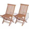 Folding Garden Chairs 2 pcs Solid Teak Wood L70272