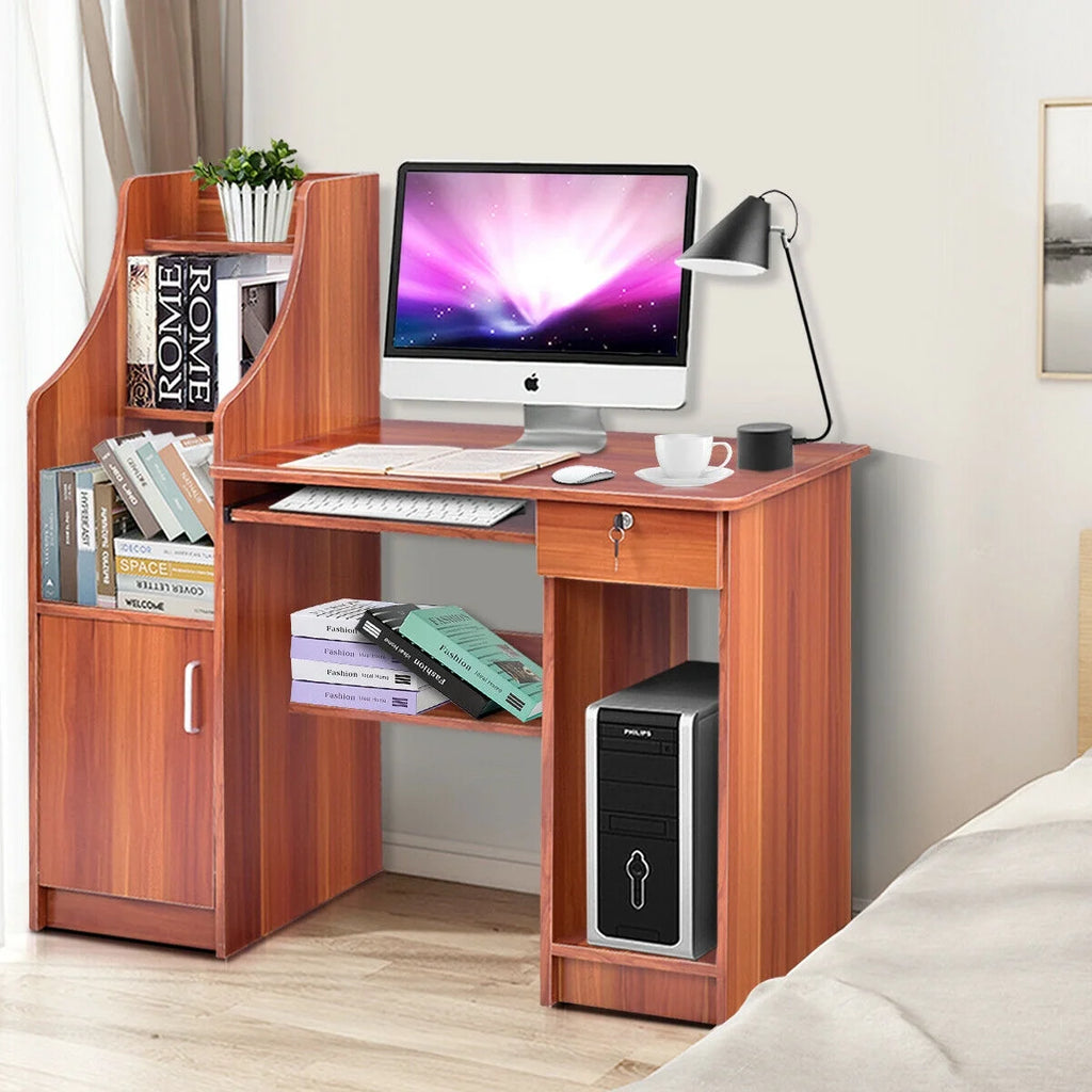 Computer Study Desk with Bookshelf B87341