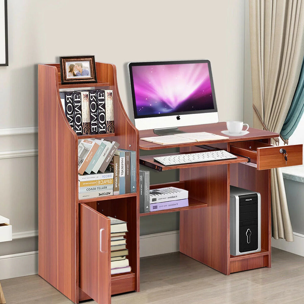 Computer Study Desk with Bookshelf B87341