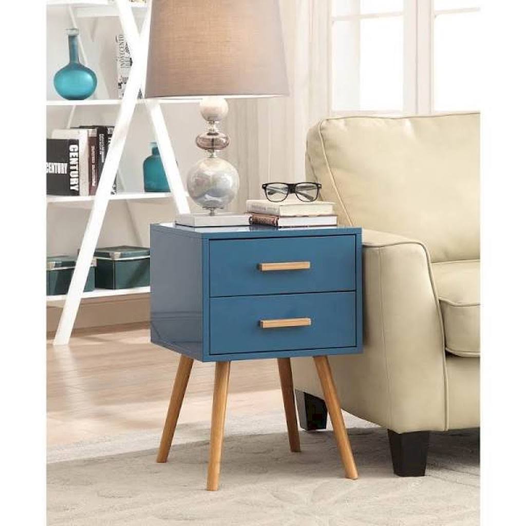Blue 2-Drawer End Table X553902