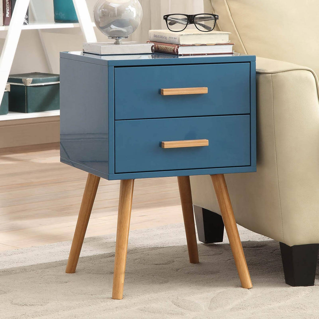 Blue 2-Drawer End Table X553902