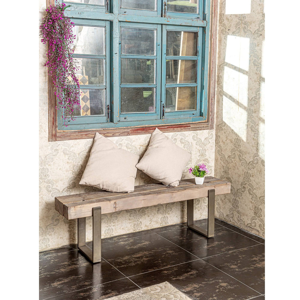 Antique Rustic Pine Farm Bench R384
