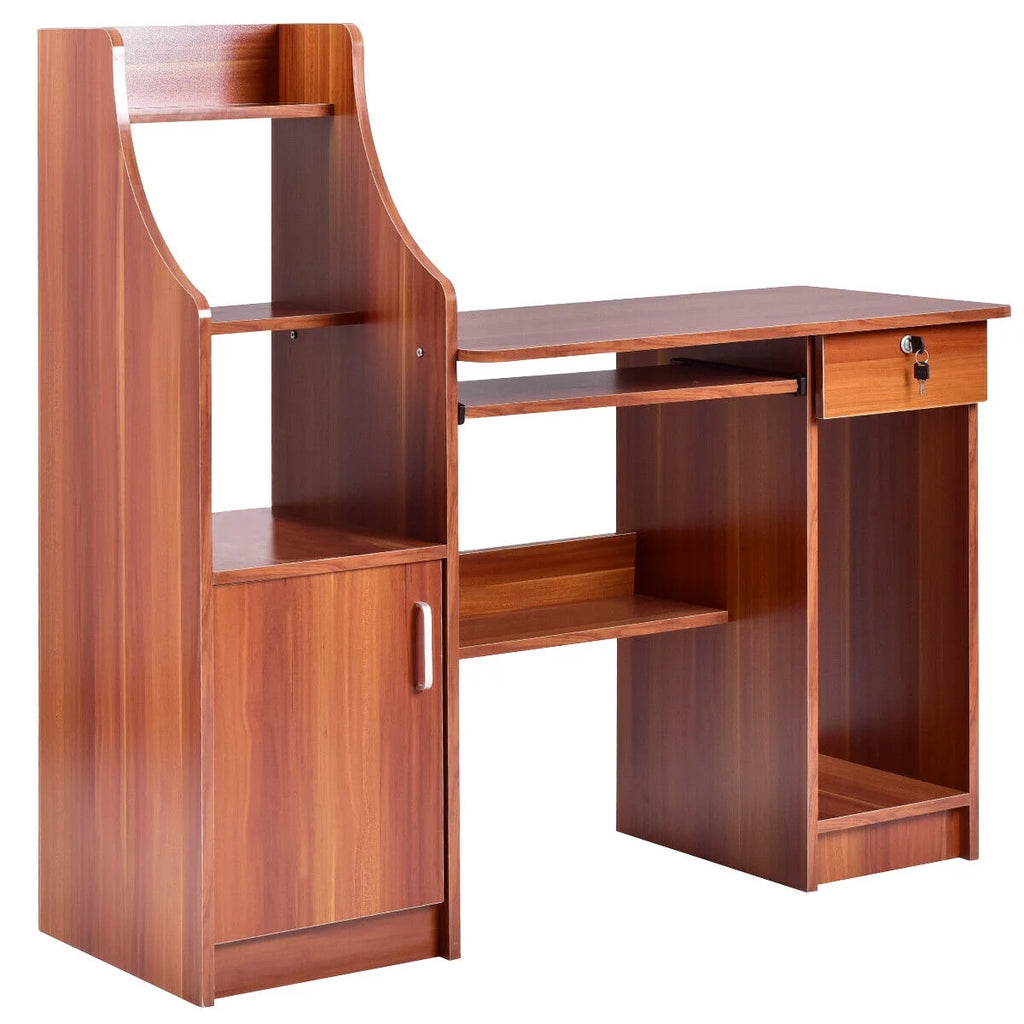 Computer Study Desk with Bookshelf B87341