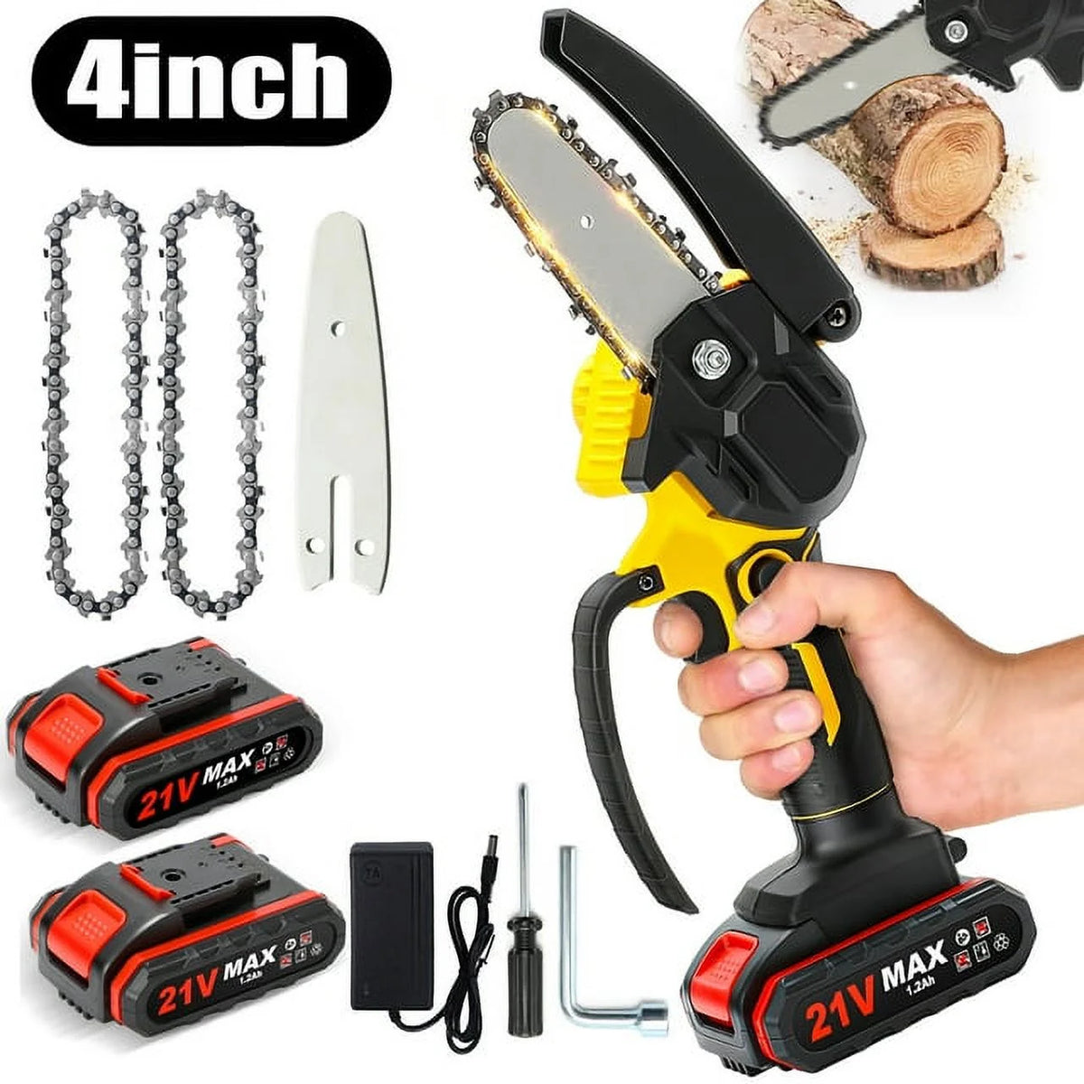 4 inch Mini Cordless Chainsaw with 2 Battery K57993