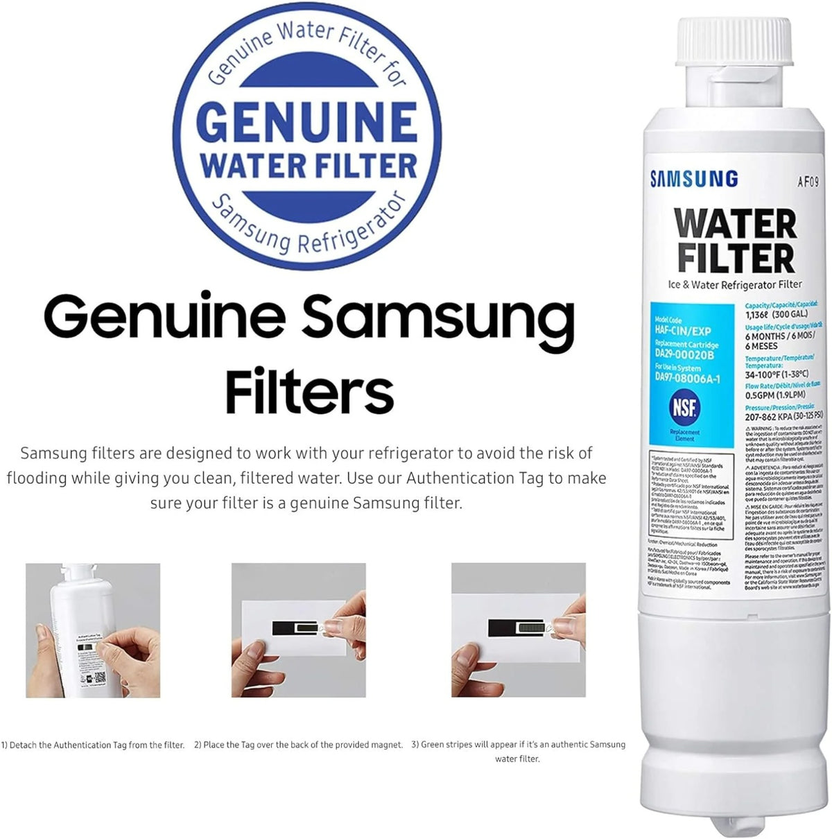 3 Pack Refrigerator Water Filter T109