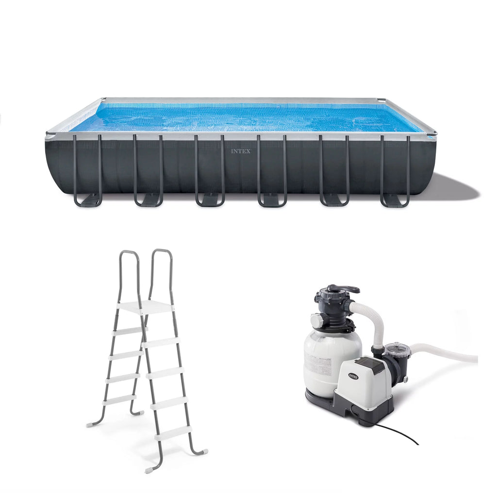 24' x 12' x 52 Rectangular Frame Swimming Pool Set with Pump I364