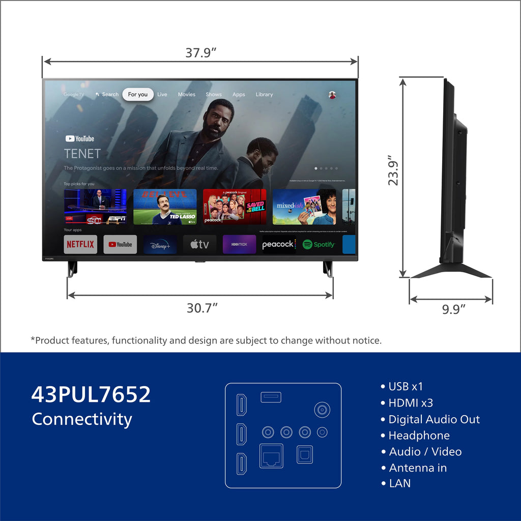 43 Class 4K Ultra HD Google Smart LED TV F5619